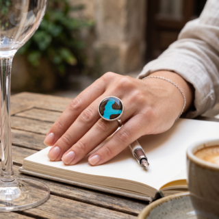 Bague bois resine