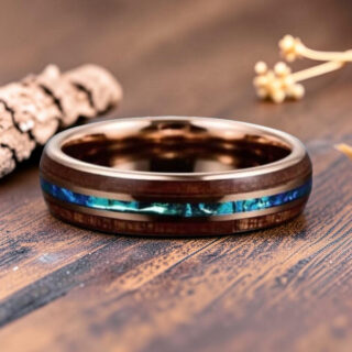 Bague fiancaille bois