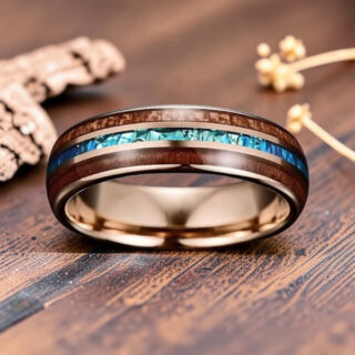 Bague fiancaille bois