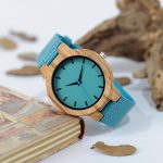 Montre bois bleu