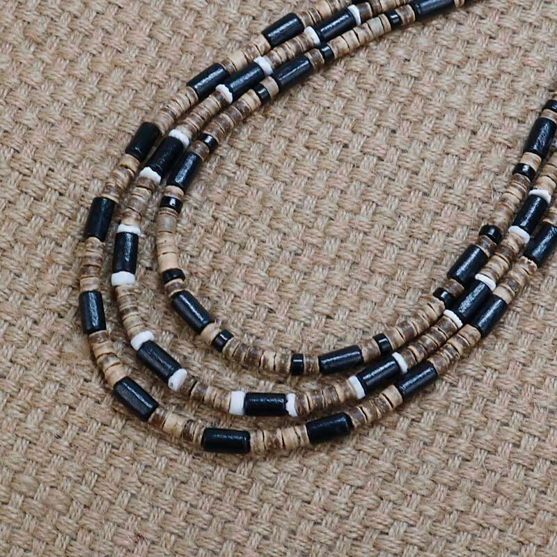 Collier Long En Bois Marron - Pendatif Rectangle - Neuf Avec étiquettes - Style Naturel