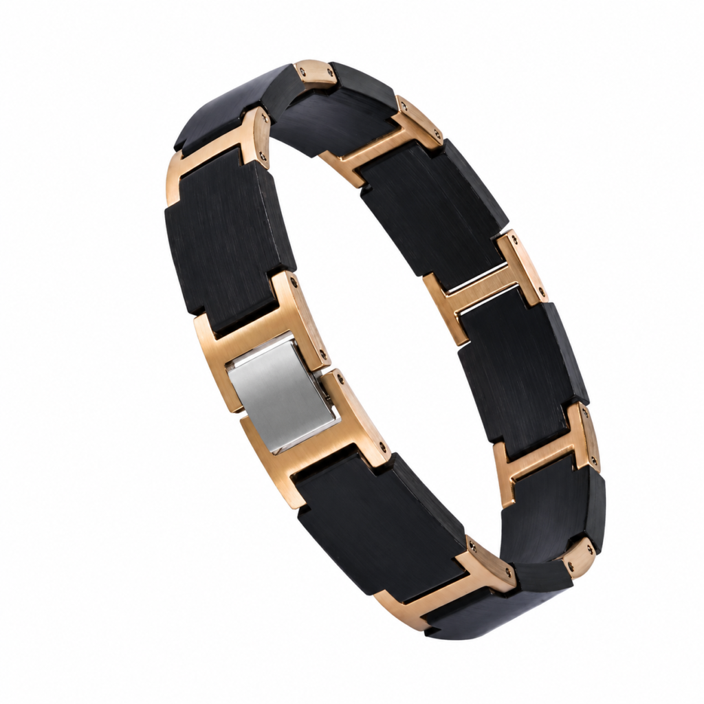 Bracelet bois et acier - Noir