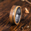 Bague homme bois et acier