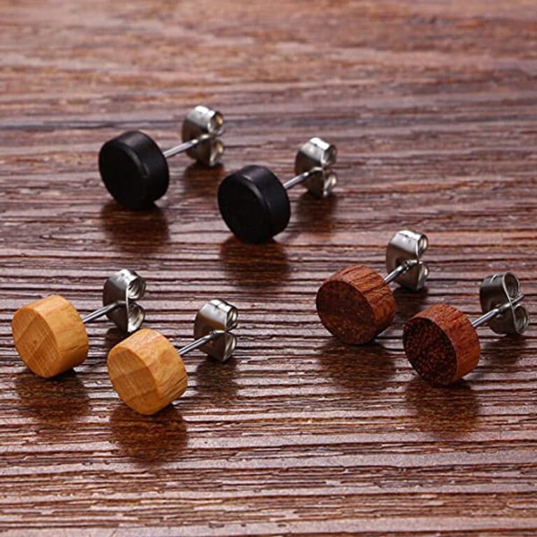 Boucles D'oreilles En Bois Ethniques - Jaune - Style Afro - Pendantes Avec Clous - Neuf étiqueté
