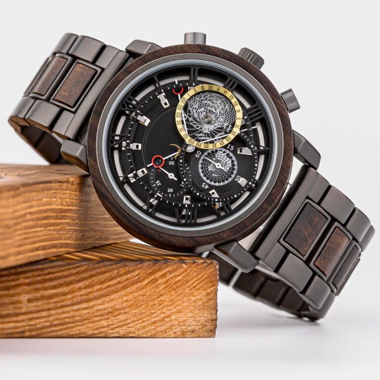 Montre Homme Earth En Bois Et Cuir - Pile Neuve - Fonctionne Parfaitement