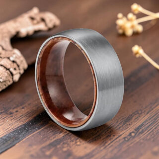 Bague argent bois