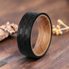 Bague homme bois et tungstene carbone