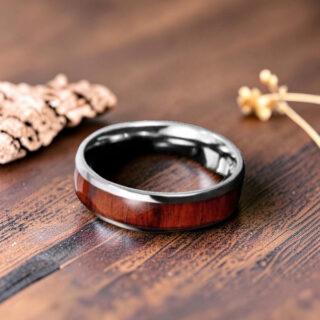Bague incrustation bois