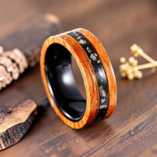 Bague en bois - Bois de Chêne et Tungstène