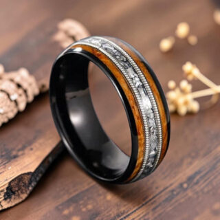 Bague en bois - Bois de Chêne et Tungstène