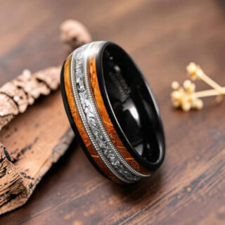 Bague en bois - Bois de Chêne et Tungstène