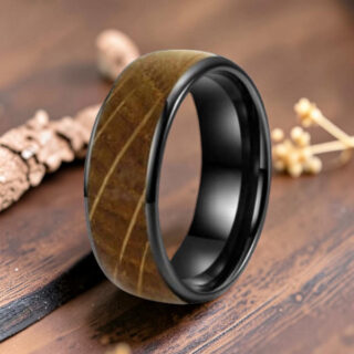 Bague en bois - Bois de Chêne et Tungstène
