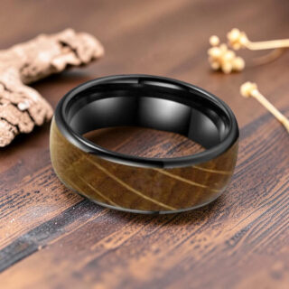 Bague en bois - Bois de Chêne et Tungstène
