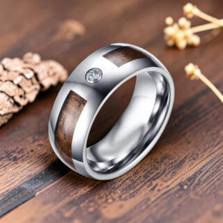 Bague en bois - Bois de Chêne et Tungstène