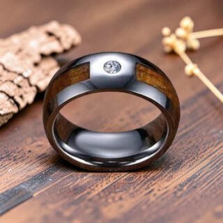 Bague en bois - Bois de Chêne et Tungstène