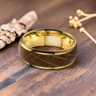 Bague en bois - Bois de Chêne et Tungstène or