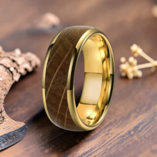 Bague en bois - Bois de Chêne et Tungstène or