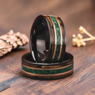 Bague en bois - Bois de Koa et Tungstène