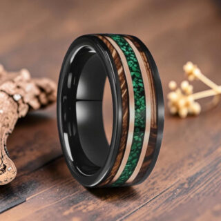 Bague en bois - Bois de Koa et Tungstène