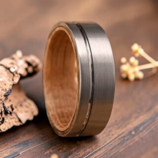 Alliance pour homme en bois et tungstène