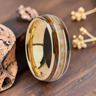 Bague bois et or