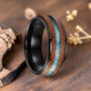 Bague en bois turquoise noire