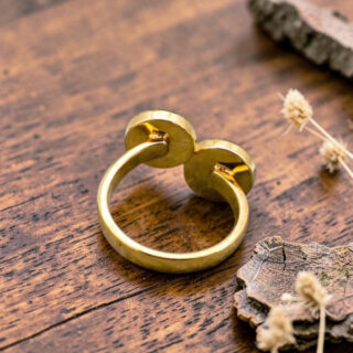 Bague en bois duo rouge noir