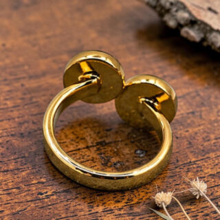 Bague en bois duo rouge noir