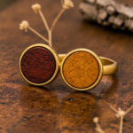 Bague en bois duo rouge noir