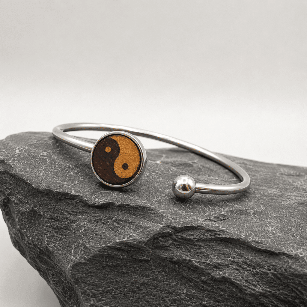 Bracelet bois yin yang