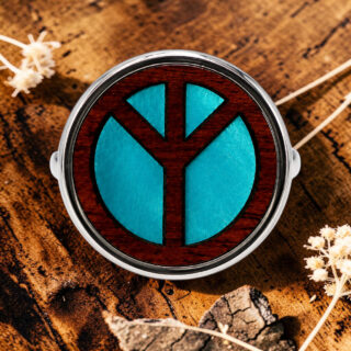 Bague en bois Peace