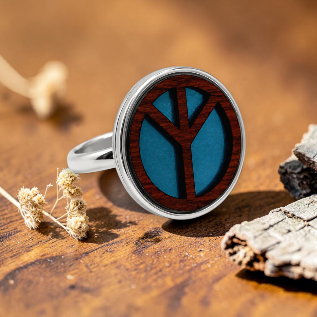 Bague en bois Peace