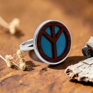 Bague en bois Peace