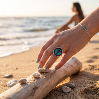 Bague en bois Peace
